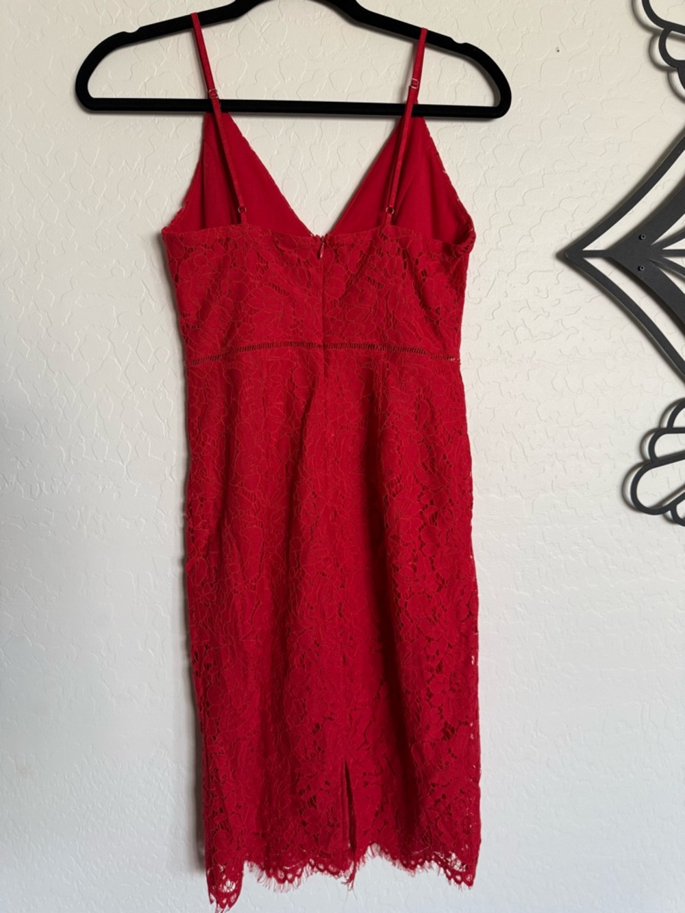 ASTR Red Lace V-Neck Spaghetti Strap Dress - XS - Picture 4 of 8